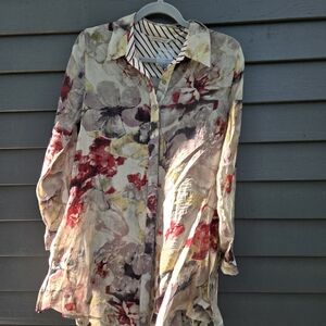 Soft Surroundings Floral Button Down Shirt - Multicolor